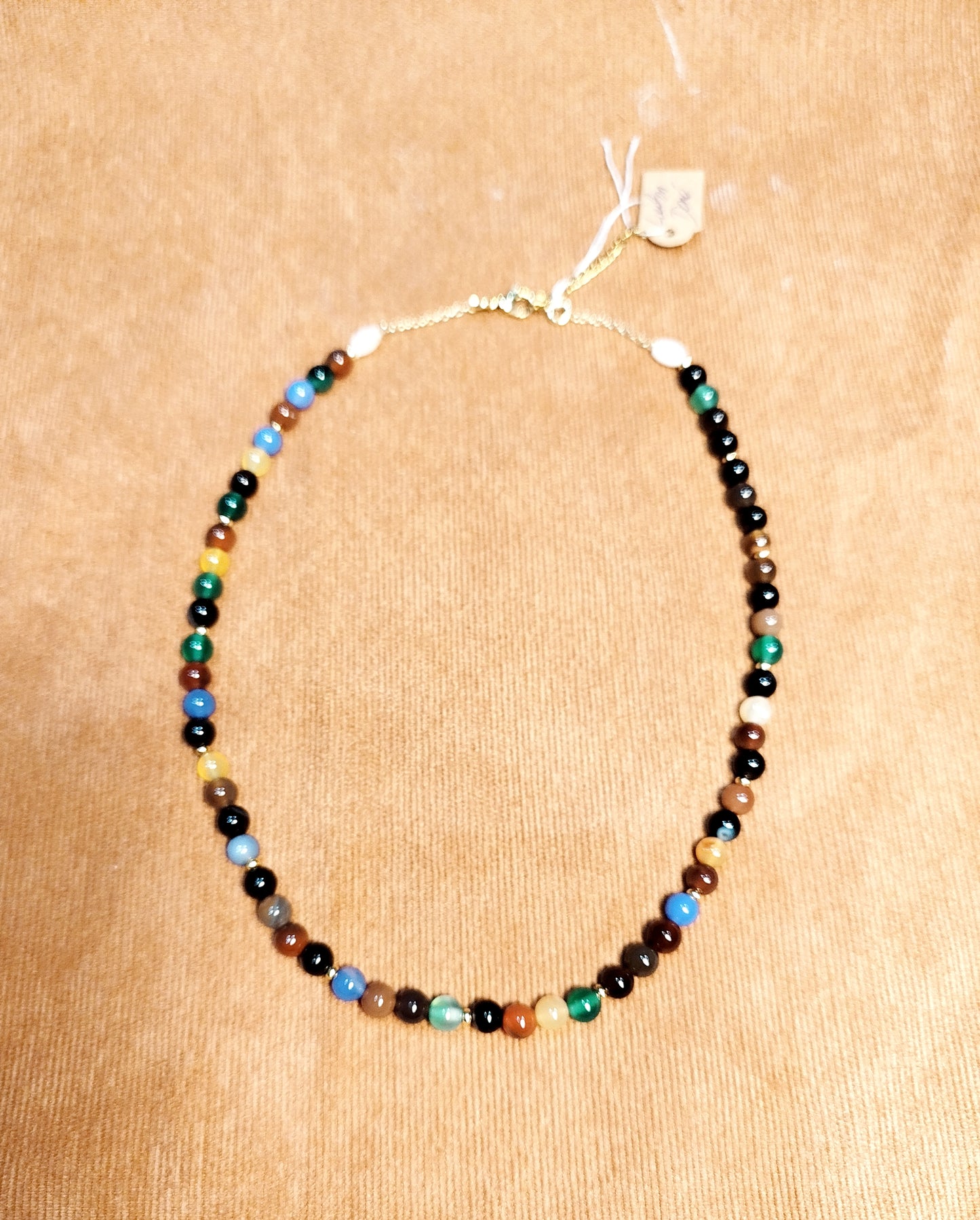 Collier perles Agate