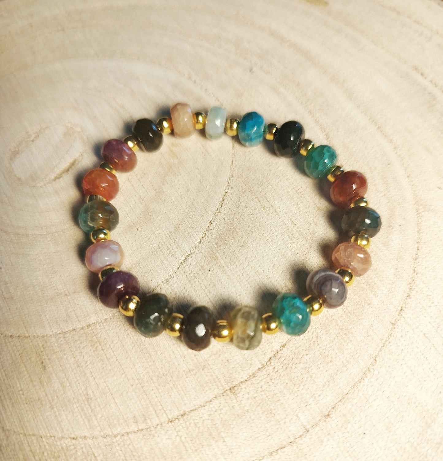 Bracelet élastique avec perles Agate