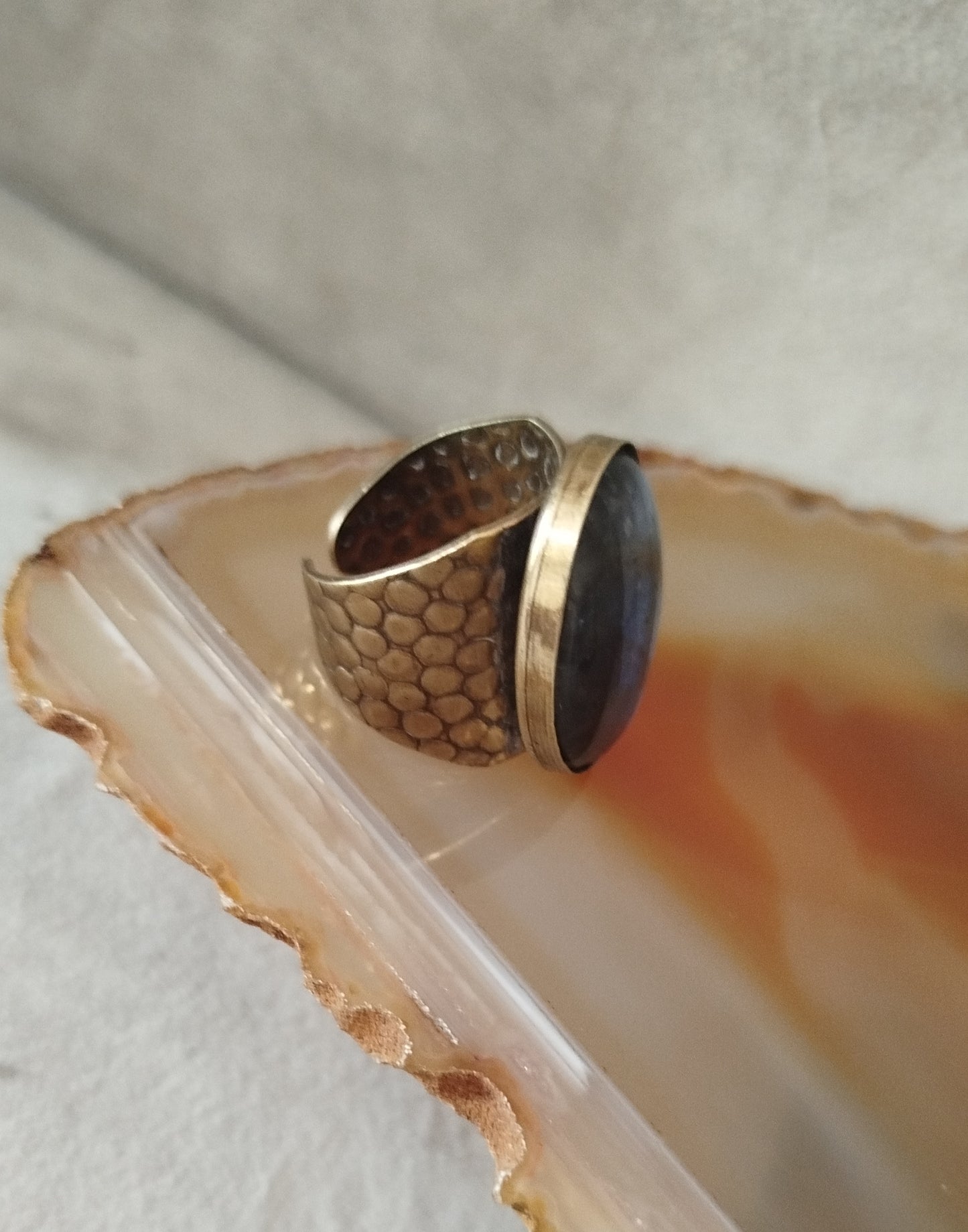 Bague Laiton et Labradorite