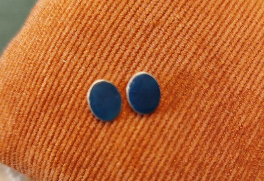 Boucles d'oreilles argentées et Lapis-lazuli