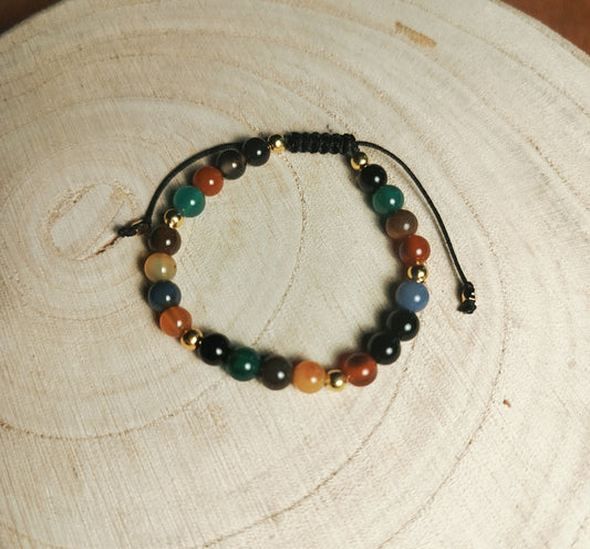 Bracelet macramé avec perles Agate