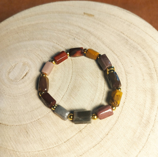 Bracelet élastique avec perles Jaspe Mokaite