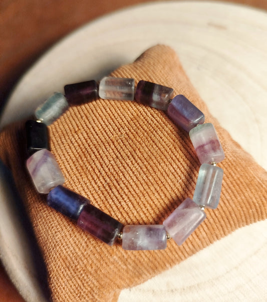Bracelet élastique avec perles Fluorite