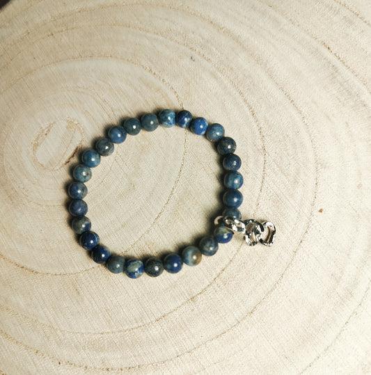 Bracelet élastique avec perles Lapis-lazuli