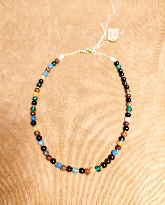 Collier perles Agate
