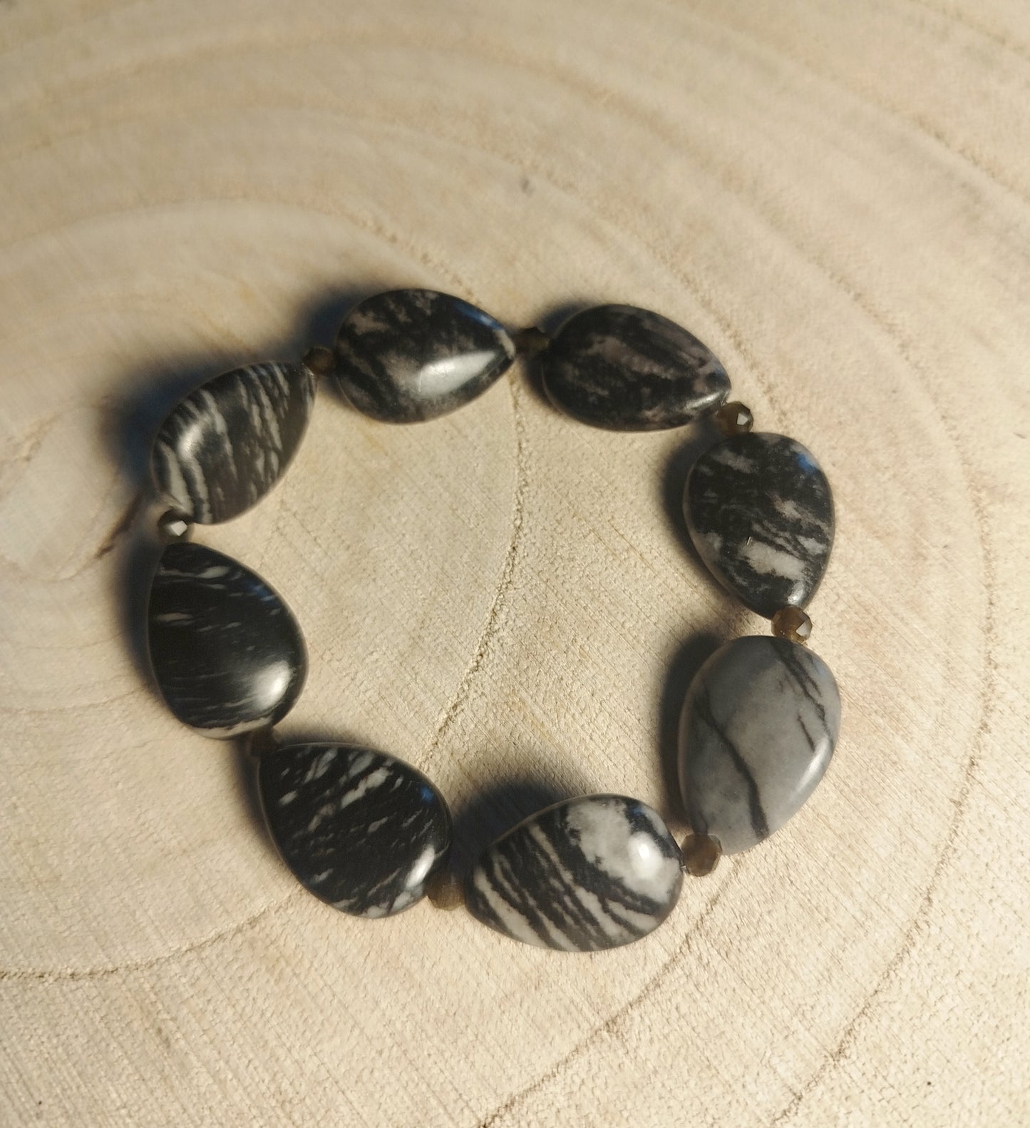 Bracelet élastique avec perles Jaspe black