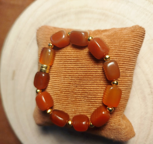 Bracelet élastique avec perles Cornaline