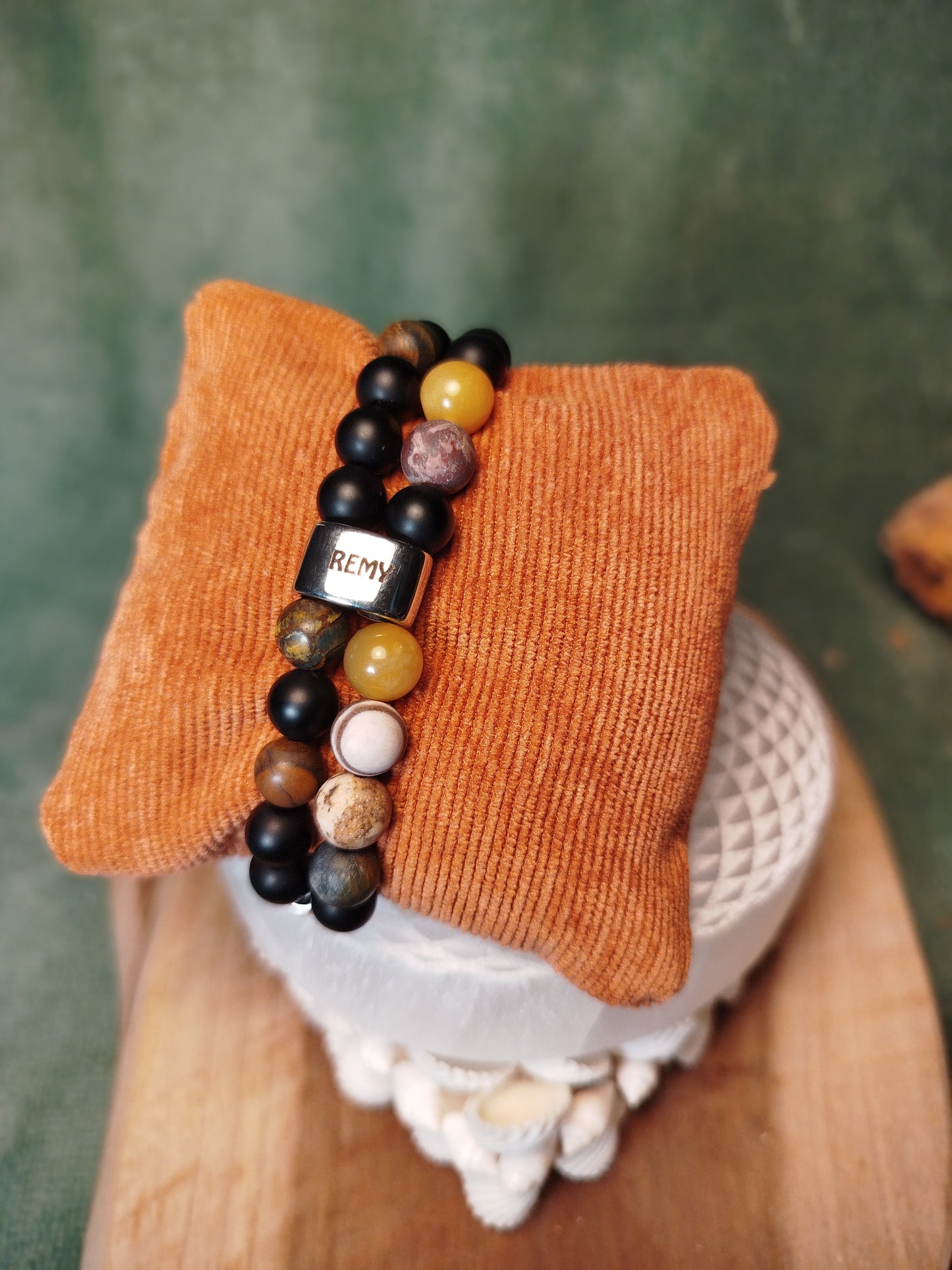 Bracelet double rang perles à personnaliser
